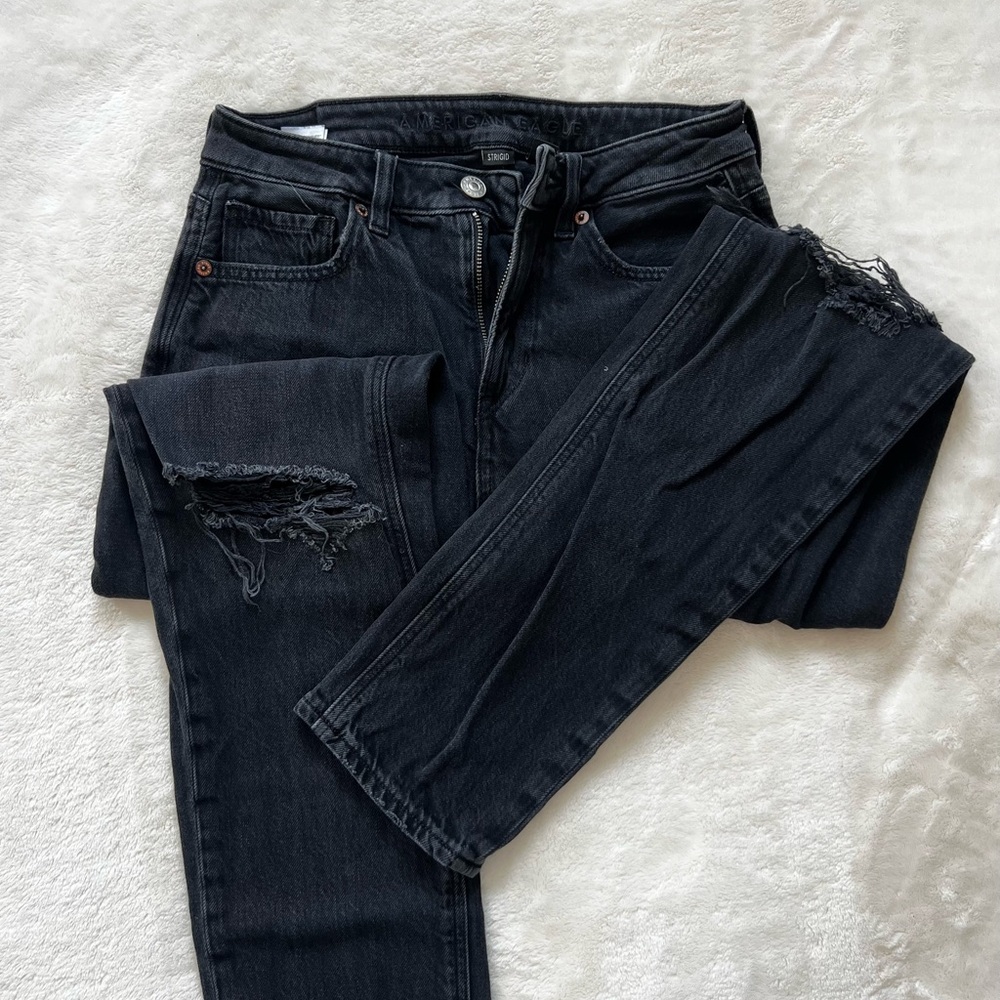 American Eagle Outfitters Black Distressed Jeans